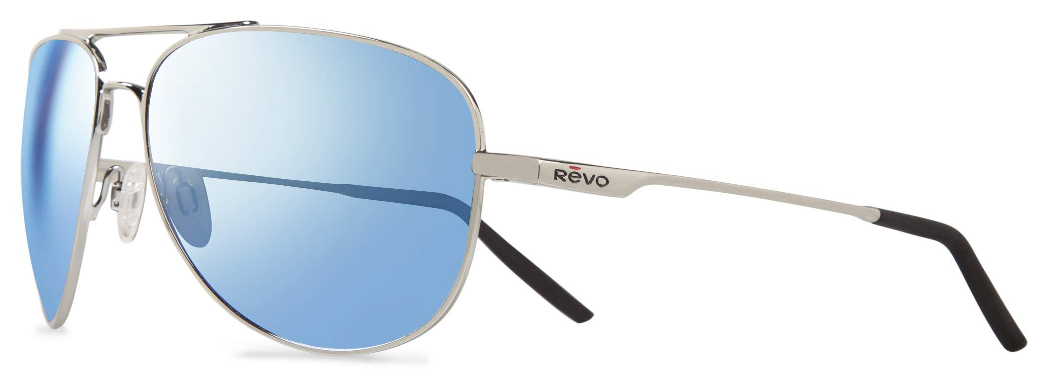 Revo Unisex RE 3087 Windspeed Aviator Polarized UV Protection Sunglasses, Polished Chrome Frame, Blue Water Lens
