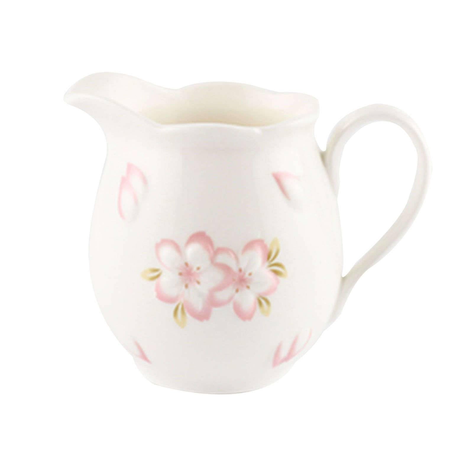barattoli di zucchero di ceramica, Zuccheriera in ceramica con coperchio e lattiera, lattiera e zuccheriera, lattiera, zuccheriera, set for servire il caffè, brocca for la panna(White,Milk Jug)