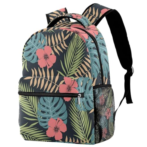 Sac à dos ordinateur portable fleur et feuille - Sacs d'école hommes femmes voyage
