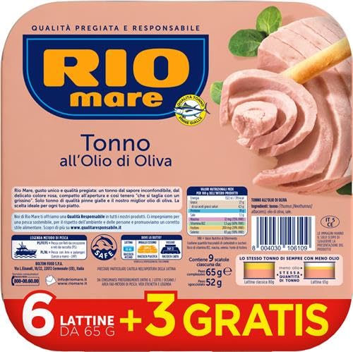 Offerta Tonno all'Olio di Oliva, Qualità Pinne Gialle, 3 Confezioni da 9 Lattine da 65 g (27 lattine in totale)