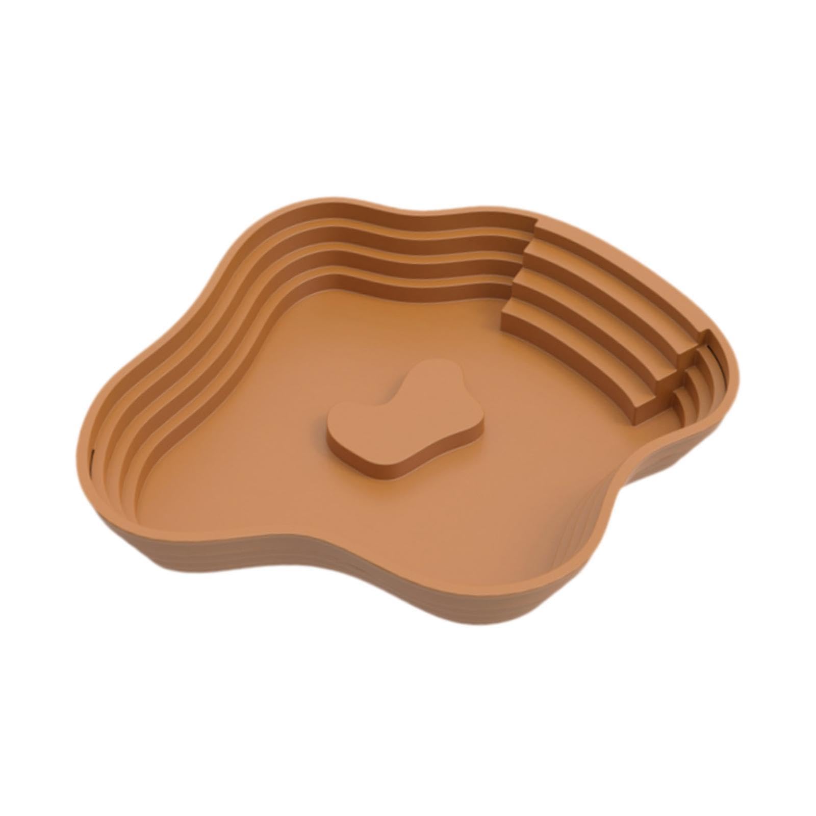 Reptile Bathing Pool with Ramp Tortoise Water Dish for Leopard Gecko Hamster Brown S|1 Reptile Feeding Bowl|Reptile Supplies-image-21