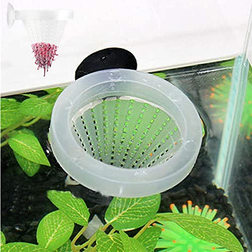 Image of alfyng 8pcs Aquarium Red Worm Cone Feeder, Bloodworm Cone Feeder, Shrimp Fish Food Feeding Plastic Cup with Suckers for Fish Tank (2.64 x 2.64 inch)