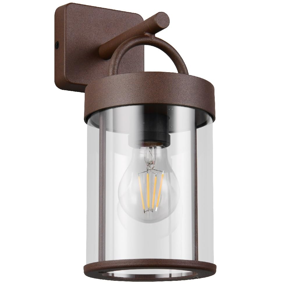 Britalia Antique Rust Outdoor Vintage Down Lantern Wall Light 28Cm - Dimensions: Height 280Mm X Width 120Mm X Projection 180Mm (28Cm X 12Cm X 18Cm)