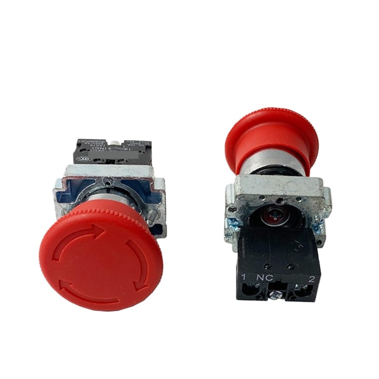 Interruptor pulsador de parada de emergencia rojo 1NC, 600 V, 10 A, 22 mm (ZB2), XB2-BS542, 5 unidades