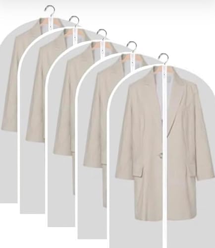 Garment Bags for Clothing Storage, 5 Pack, Transparent