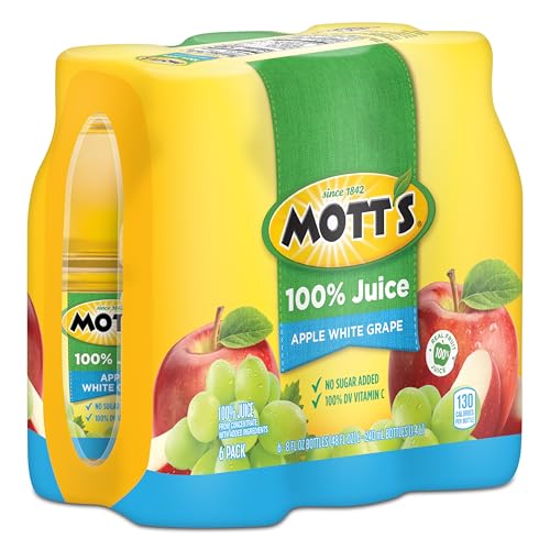Mott's 100% Apple White Grape Juice, 8 Fl Oz Bottles, 24 Count (4 Packs Of 6), No Added Sugar, Excellent Source Of Vitamin C, 2 Servings Of Fruit Per Bottle, Gluten & Caffeine Free, On-the-go image 13