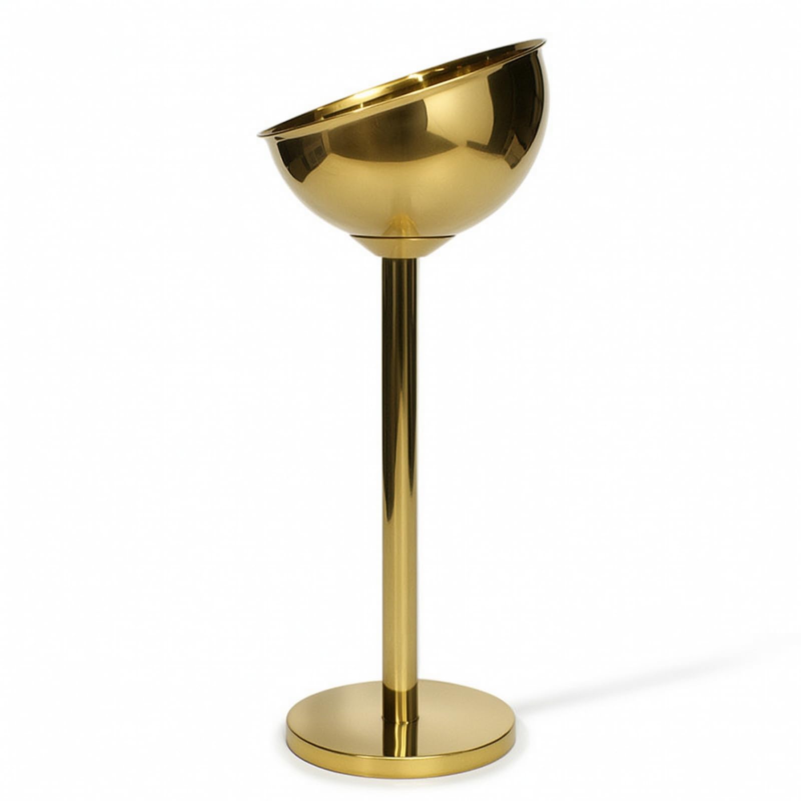 Soporte de Vino Soporte Cubo Botellero Pedestal Porta en Acero Inoxidable Liso Vertical y Base Pesada Adecuado para Servicio de Cócteles en Casa Salas , Dorado , Inclinado Con Soporte