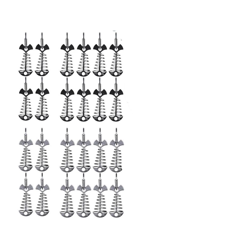 8-40 picchetti per tenda a lisca di pesce, regolabili, in acciaio inox, chiodi fissi, accessori per tenda (32 pezzi, nero)