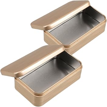 2pcs Stylish Brushed Tin Box Containers Lid Versatile Jewelry and Storage Organizer for Tea Crafts and Miscellaneous Items Accessory