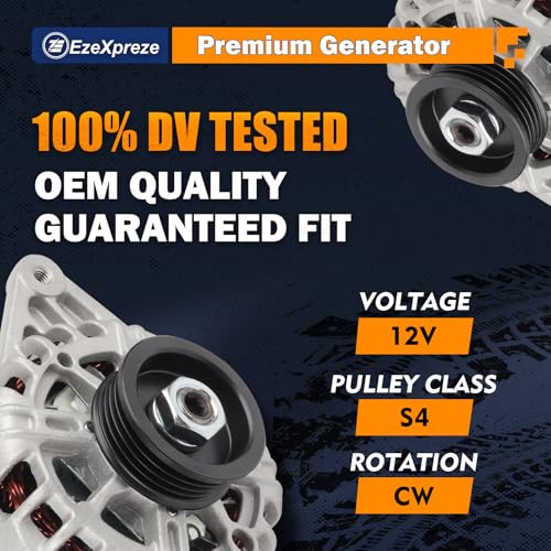 Image of Ezexpreze 11311 New Alternator Replacement for 2007-2012 Hyundai Elantra 2.0L, 2010 2011 Kia Soul 2.0L, 2007-2009 Spectra 2.0L L4, 2655635, 600162, 3730023650, AVA0102, 40046020, 40046031