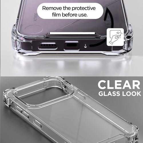 Image of Amazon Basics Back Cover for Nothing Phone 4a Pro 5G PC + TPU Clear Transparent Raised Edges Shockproof Protective Phone Bumper Case (Transparent)