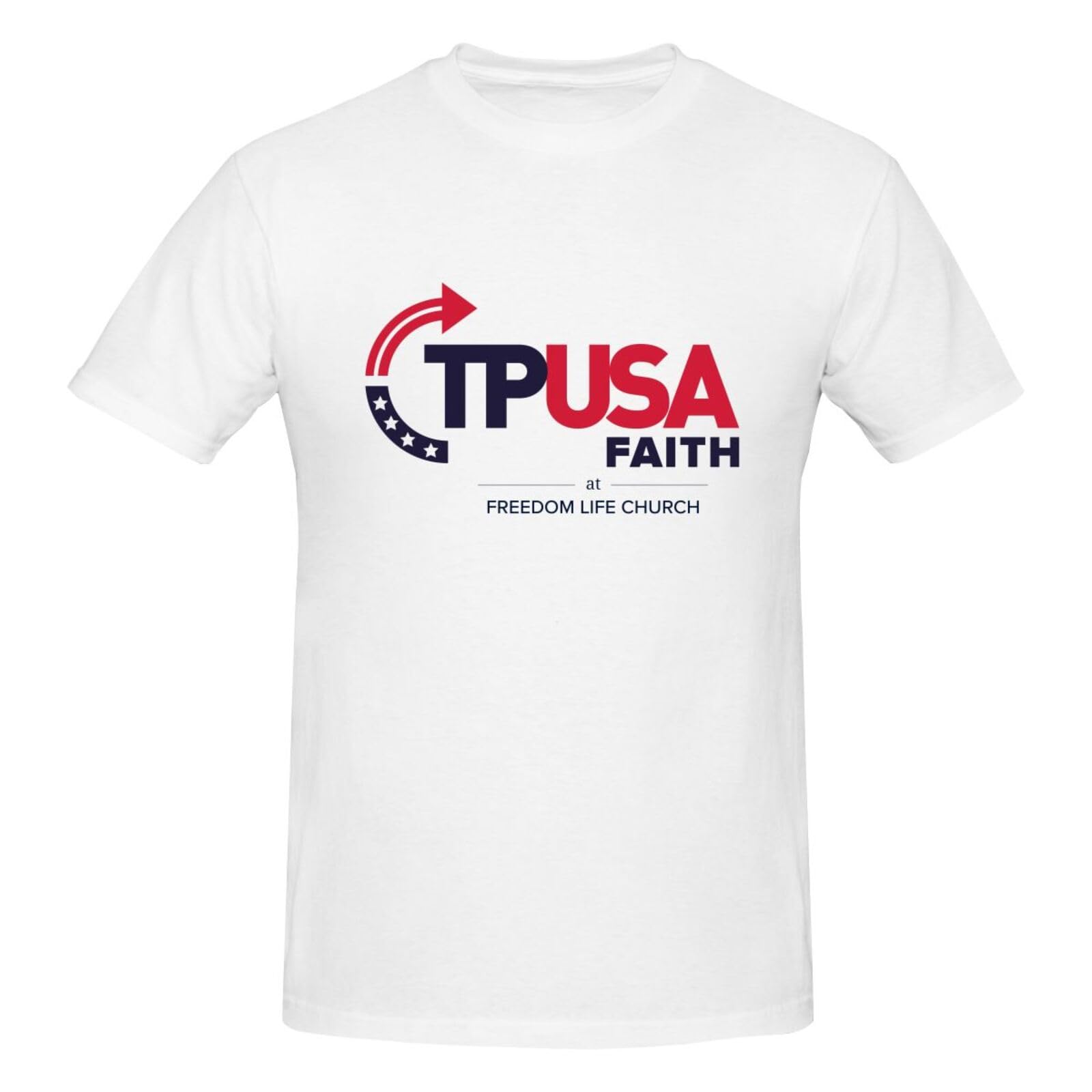 Peiyeety Men's White Rip Charlie Kirk T-Shirt Turning Point Usa Tpusa Freedom Life Short Sleeve Large