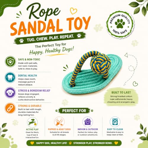 Image of Dog Rope Toy Set for Aggressive Chewers, Interactive Puppy Chew Toys, Cotton Rope Tug Toy, Rubber Spiky Ball, TPR Bone, Rope Ball, Rope Ring Toy for Small Medium Large Dogs