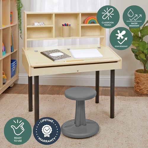 Angeles Adjustable Writing Desk, School Table, Classroom Learning Activities, Assembled