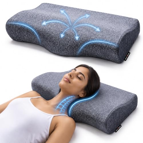 Image of HealthSense CP50 Cervical Pillow, Orthopedic Memory Foam, Breathable Cover