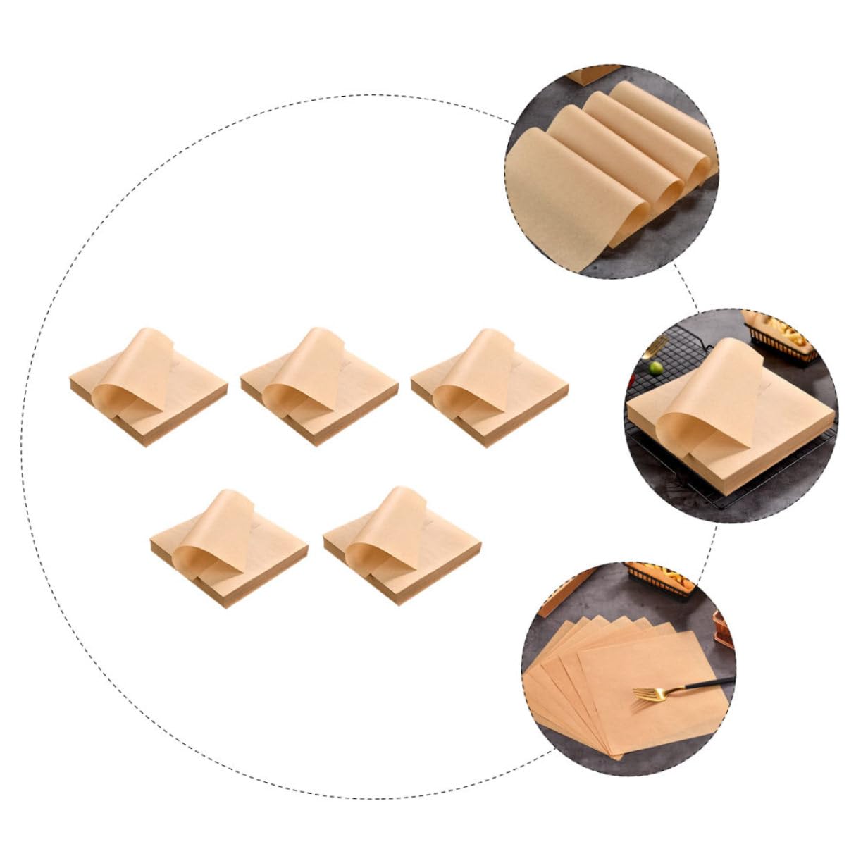 IMIKEYA 500 hojas Papel Absorbente Antigrasa para Alimentos Papel para Freír y Hornear Snacks Apto para Freidora de Aire y Presentación de Comidas