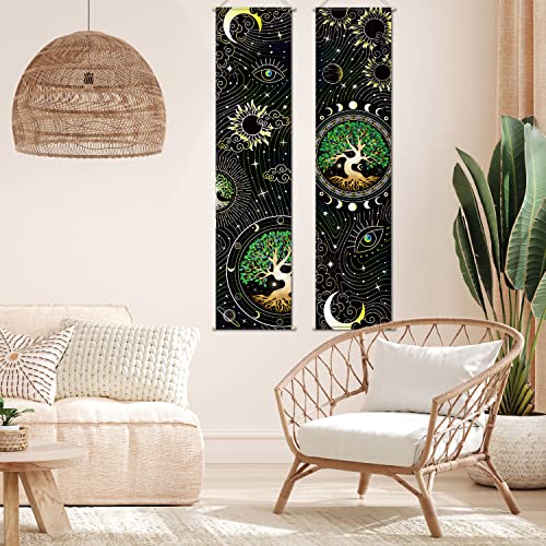 Tiamon 2 Pieces Black Light Art Wall Decor Trippy Blacklight Tapestry Uv Reactive Tapestry Poster Banner Aesthetic Room Hanging Backdrop For Hippie Bedroom Home Decoration thumb #3