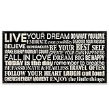 Live Your Dream. Do What You Love. Embrace Every Possibility. Discover Your Passion.... Printed Canvas Art, 24 by 12-Inch Perfect for Any Decor