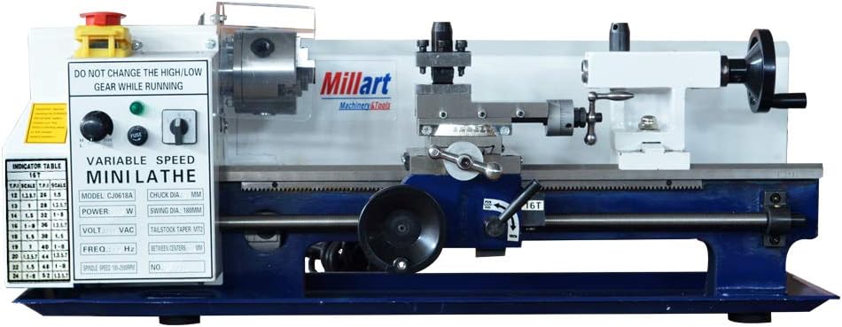 Millart 7" x 14" Variable Speed Benchtop Mini Metal Lathe Digital 3/4HP 110V