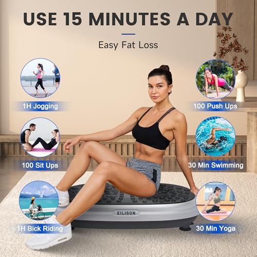 EILISON FitMaxx 3D XL Vibration Plate Exercise Machine - Whole Body Workout Vibration Platform w/Loop Bands - Lymphatic Drainage Machine for Weight Loss, Shaping, Recovery - Image 3