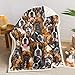 AILONEN Boxer Dog Blanket for Kids Adults, Dog Animal Print Cute Puppy Plush Blanket, Double Sided Lamb Wool Flannel Sherpa Throw Blanket (Twin, 59 x 47 Inches)