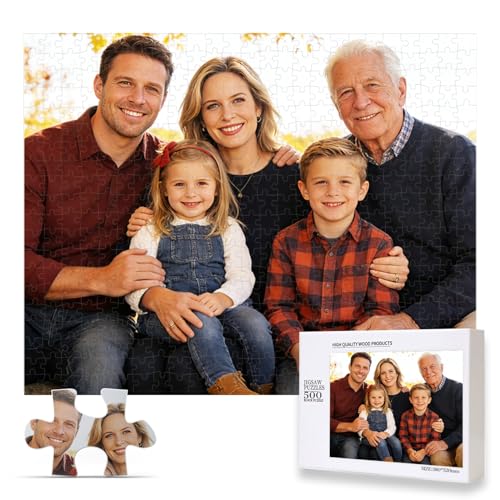 Custom Photo Puzzle 500 Pieces，Personalized Jigsaw Puzzle Made from Your Own Picture, Ideal Gift for Valentine's Day, Wedding, Pet, Birthday, Familys