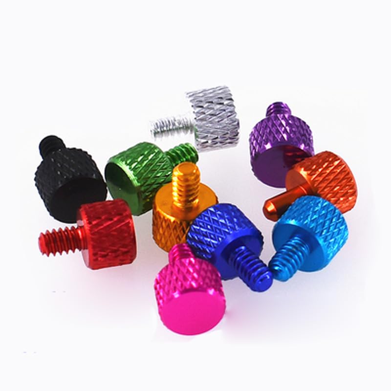 6#-32x5.5 Thumb Screws Reticulate Adjust Multicolour Screw Aluminum Bolts 4PCS - (Color: Royal blue)