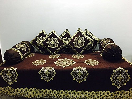 Reliable DIWAN Set - Queen Size Bedding - 1 Bedsheet, 5 Cushion Covers, 2 Bolster Covers - Multi Color - Floral Theme - Skin Friendly - Machine Washable-image-24