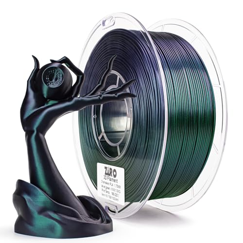 Image of ZIRO Chameleon Series Filament, 3D Printer Filament 1.75mm, Shiny Sparkle PLA with Glitter, Super Twinkling Effect Material 1kg /2.2lbs Spool, Fit Most FDM 3D Printers, Velvet Green Luster