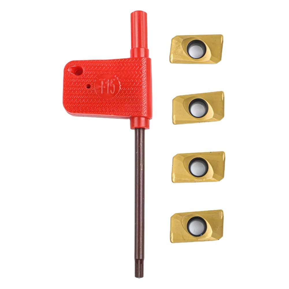 R8 FMB22 für Dorn mit 400R 50 mm Schalenschaftfräser, legierter Stahl, Planfräswerkzeug-Set für APMT1604 Hartmetall-Einsätze, inklusive 4 Klingen und für T15-Schraubenschlüssel