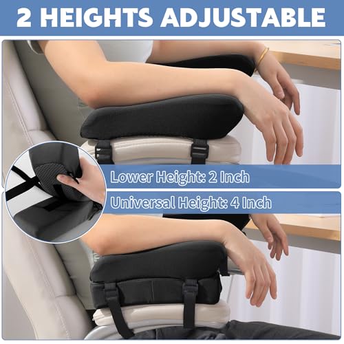 MABOZOO Gel Ergonomic Office Chair Arm Pads, Set of 2 Height Adjustable Arm Pads for Elbows Forearms Pressure Relief, Office Chair Cushion (Black) by MABOZOO - Image 4