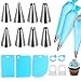 Eokeey Spritztüllen Set,17 Stück Kuchen Spritztüllen Backgeschirr with Edelstahl spritzbeutel,Wiederverwendbaren Silikon Piping Bags,Adapter,Kuchenschaber für Cupcakes,Kuchen Torten Dekorieren