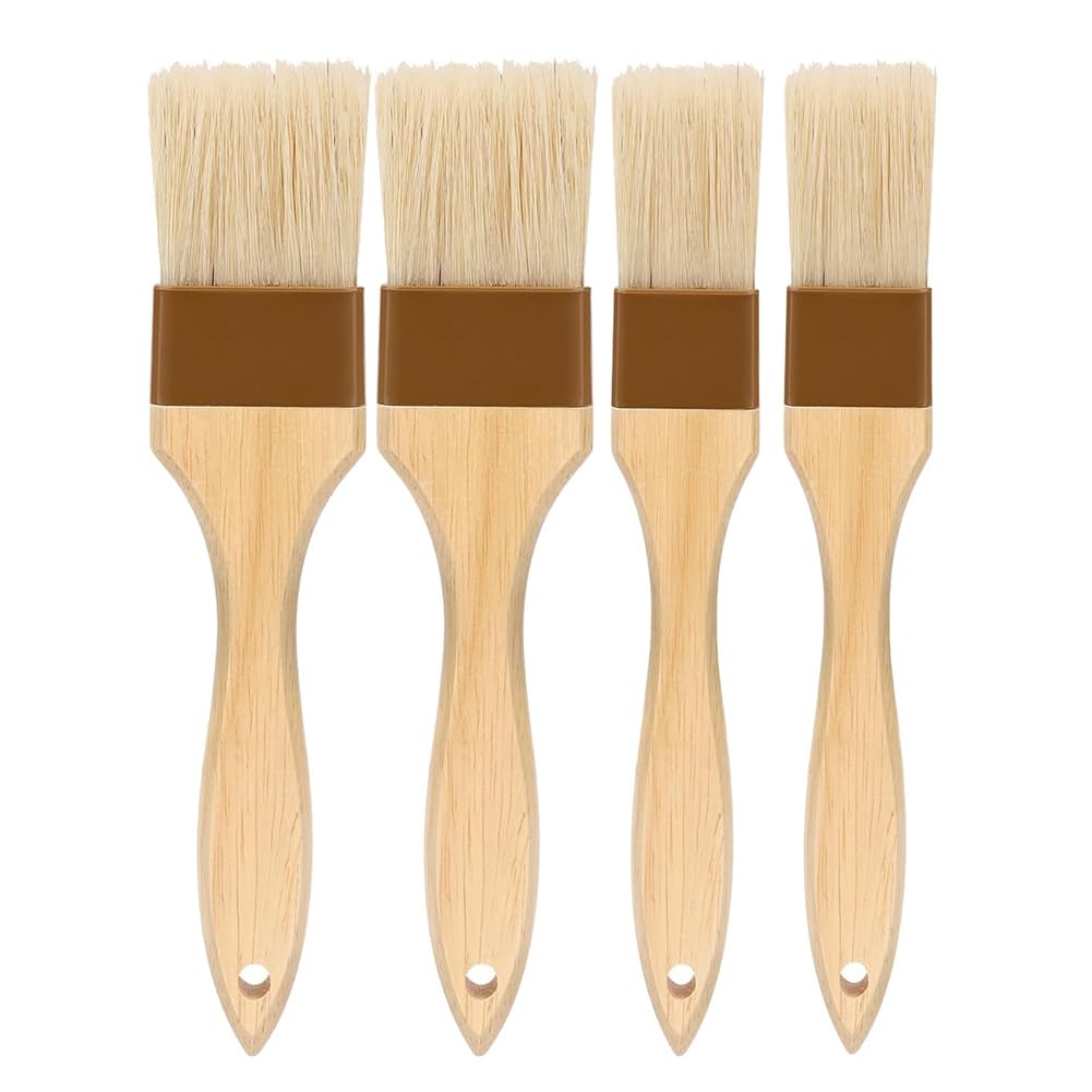 CTRLZS Pastry Brush,Basting Brush for Cooking,Bristle BBQ Brush for Oil & Sauce,Wooden Handle Food Brush for Baking Easy to Use