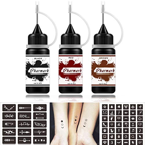 Temporary Tattoos Kit Semi Permanent Tattoo, Jagua Gel Freehand Gel/Ink 84 Pcs Free