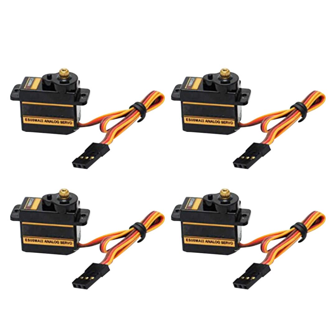 Cakeeyum 4Pcs Metal Gear Servo Motor Mini Es08ma 12G 1.8Kg 10S High Speed Torque Servo Motor Es08ma, Metal Gear Analog, Digital, High Torque Rc Serv