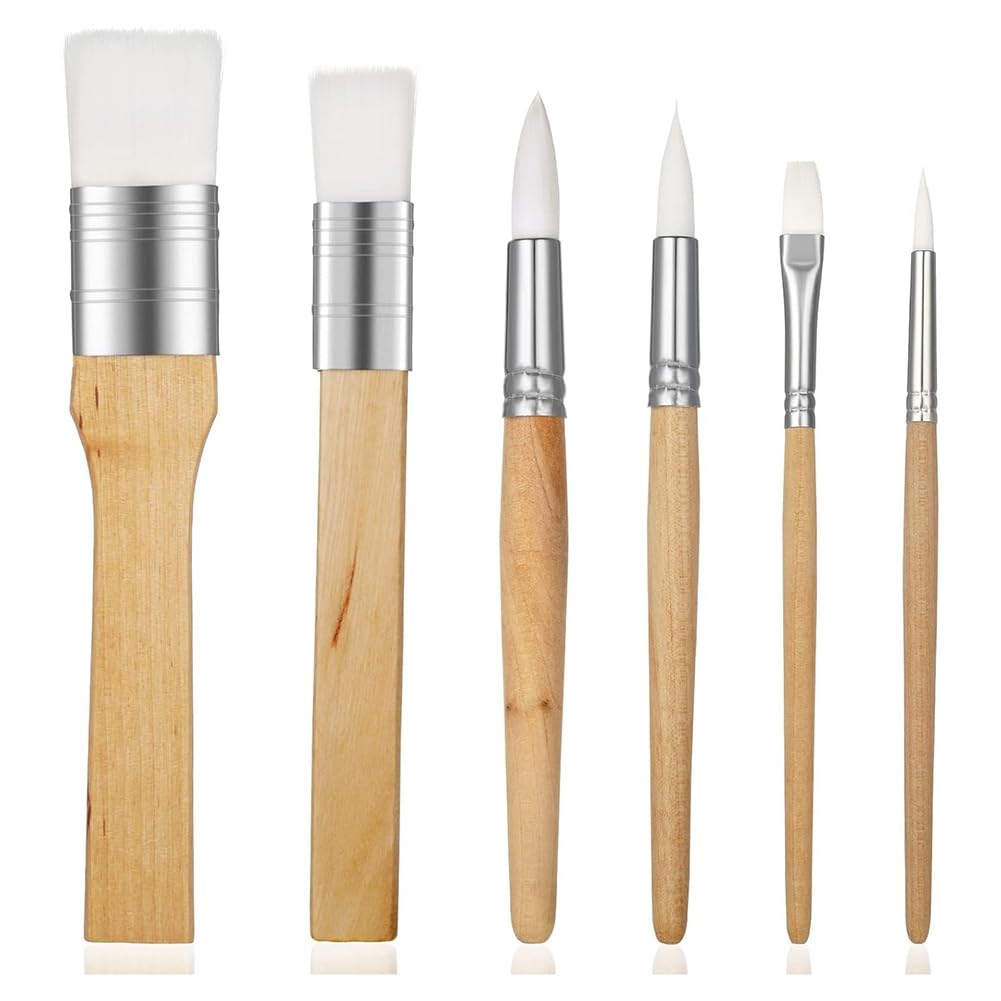 Onchdbfhuu Paint Brush Set,6 Pcs Acrylic Paint Brushes Paintbrushes for Acrylic Painting Artist Paint Brushes Nylon Paint Brushes