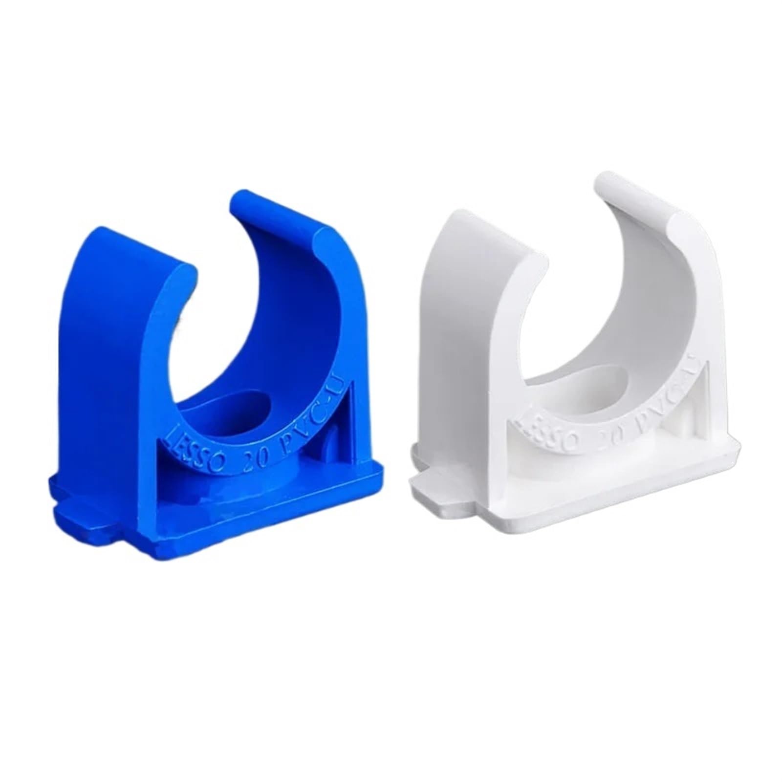 U de Fixation Collier de serrage en PVC for tuyaux en U 20/25/32/40/50 mm for raccords de tuyaux d'irrigation de jardin Bleu/blanc Épaississement(Blue 50mm,10PCS)
