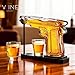 Gifts for Men Dad, 9 Oz Whiskey Gun Decanter Set, Unique Dad Birthday Gift Ideas from Daughter Son, Retirement Bar Stuff Gift for Father Him Brother, Pistol Dispenser for Liquor Vodka - Shot Glasses