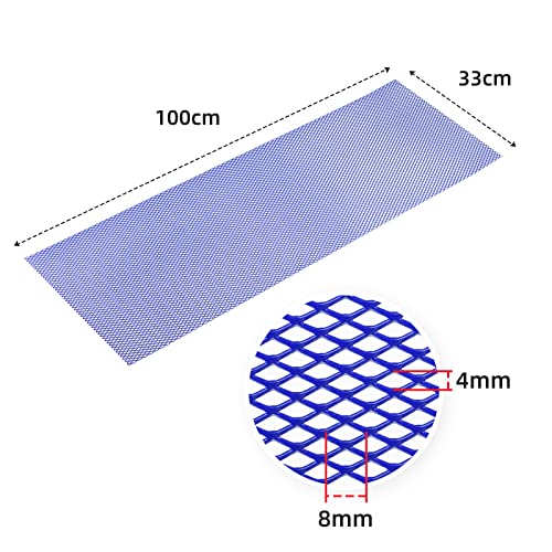 Image of AggAuto Universal 40 inchx13 inch Car Grill Mesh - Aluminum Alloy Automotive Grille Insert Bumper Rhombic Hole 4x8mm, One of the Most Multifunctional Shape Grids Blue