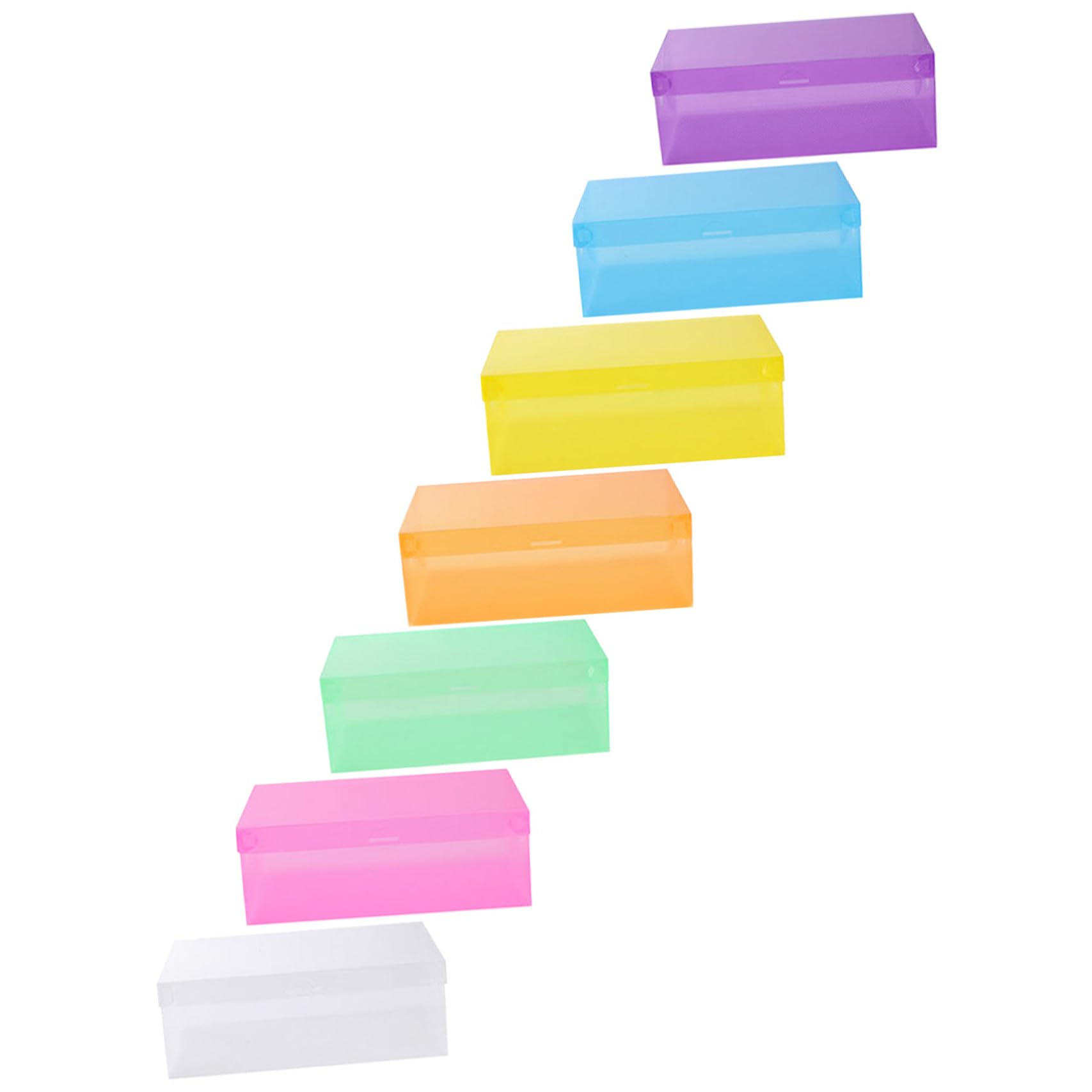 STOBAZA Scatole per Scarpe Dimensioni 27,5x18x9,5cm in Trasparente Impilabili e Pieghevoli in Trasparente Set da 7 Organizer Resistente per Armadio e Cameretta