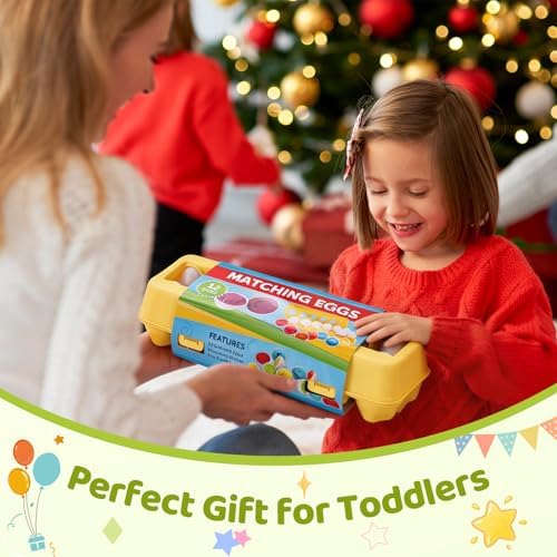 Montessori Matching Eggs Toy for Toddlers 1-3, Color and Shape Sorting Learning Toy, Fine Motor Skills Educational Puzzle, Preschool Learning Toy for Kids — view 6