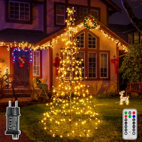 Ollny 1.8 m Lichterkette Weihnachtsbaum, 202LEDs Weihnachtsbeleuchtung...