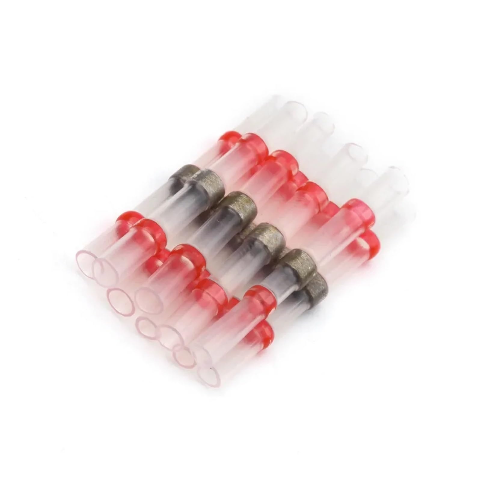 Terminales de Empalme de Manguito de Soldadura a Prueba de Agua, 100/500/1000 Unidades, Conectores termorretráctiles de Cobre for Cables eléctricos, AWG22-18, Color Rojo(1000PCS)