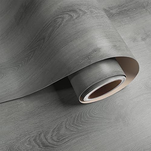 Papier peint vinyle impermeable gris pour masquer les defauts meuble