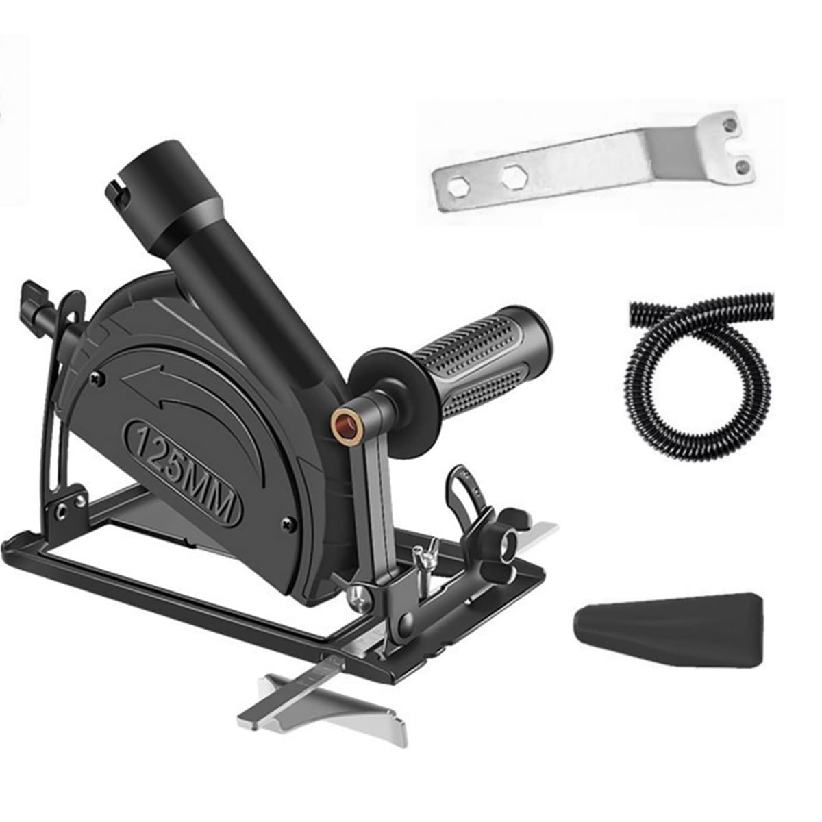 5 Pezzi Supporto per Smerigliatrice Angolare Kit, 100/125mm Smerigliatrice Angolare, Angolo Regolabile 0-45° Profondità di Taglio 0~40mm Base per Smerigliatrice Angolare, per Tagliare Legno, Metallo
