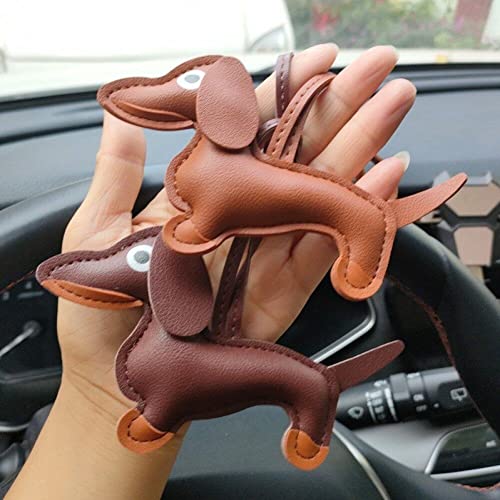 Casiler Süße Welpe Hundetasche Anhänger Key Chain Mode Pu Leder Dackel Dackel Ringzubehör