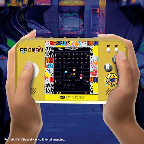 Image of My Arcade Pac-Man Pocket Player Max: Pac-Man Retro Gaming, Rechargeable Battery, 4 Classic Games in 1, Arcade Game