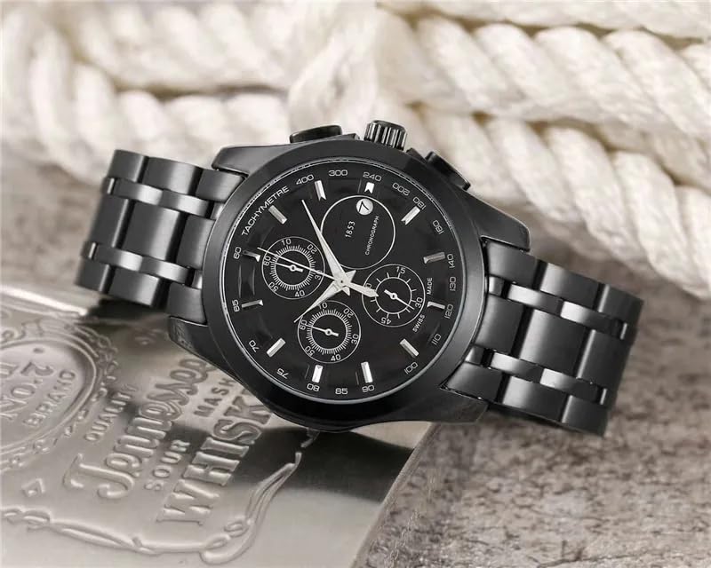 Image of Stainless Steel Date Series Men's Black Chain Analog Watches Classic, Attractive, Professional, Top-Trendy and Stylish Analog Watches for Men /Boys for Office, School Use
