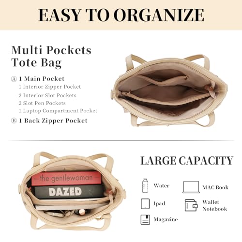 Bolso tote grande para mujer de cuero vegano miniatura 4