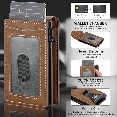 furid Card Wallet For Men Slim: Smart Wallet - Rfid Minimalist Front Pocket with ID Window Pop Up Wallet with Money Clip Gift For Him4